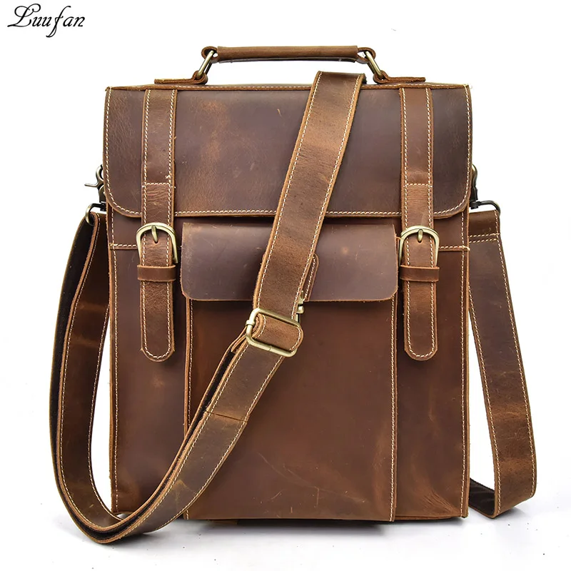 

Vintage Crazy Gorse Leather Men Backpack Multifunctional Genuine Cow Leather Male Rucksack School Book Bag Daypack shoulder bag