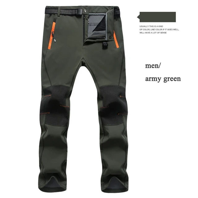 PureLeisure Men Outdoor Waterproof Fishing Pants Fleece Softshell