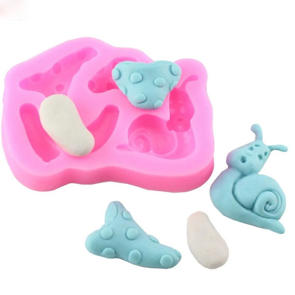 3d Escargot Champignon Silicone Moule Pate A Sucre Fondant Chocolat Moule Gateau Decoration Outil Bricolage Polymere Argile Bonbons Savon Moules Aliexpress
