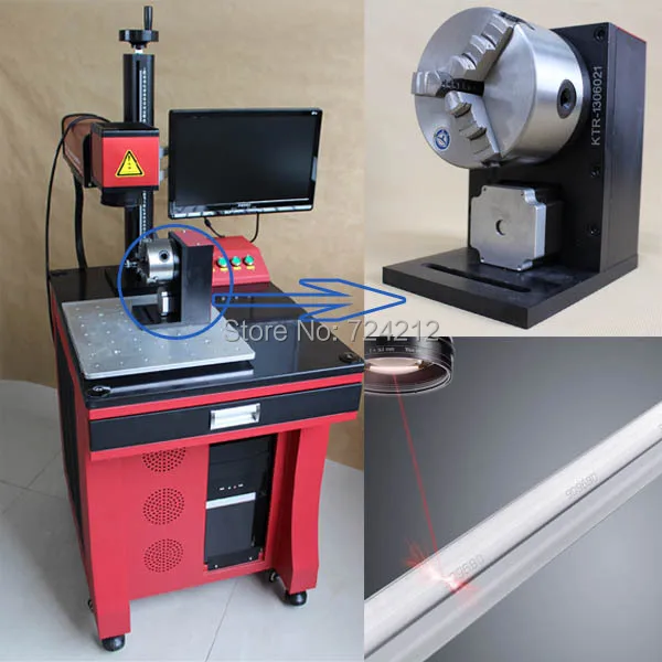 rotary fiber laser marking machine for pipes,metal laser marking machine for round circle