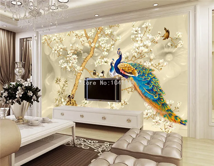 Papel de parede mural personalizado 3d, flores