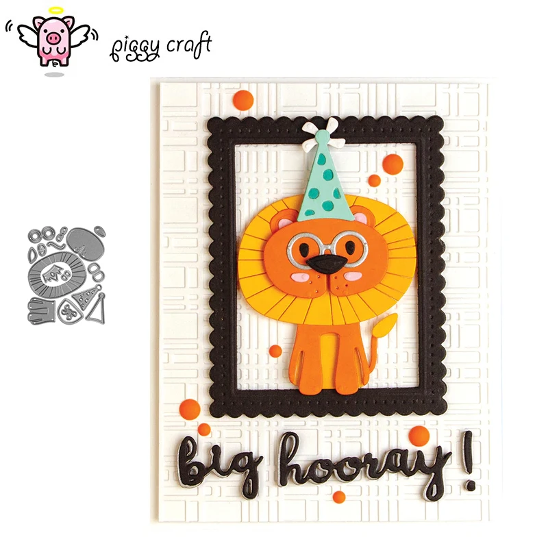 

Piggy Craft metal cutting dies cut die mold Cute lion decoration Scrapbook paper craft knife mould blade punch stencils dies