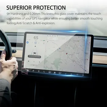 

1 pcs 15 inch Car Screen Protector Clear Tempered Glass Screen Protector for Tesla Model 3 Navigation Protection Dropship New