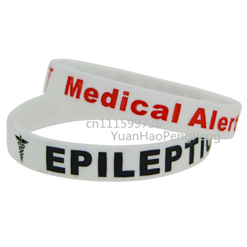 1piece EPILEPTIC Medical Alert Silicone ID 3 Colours Bracelets Epilepsy