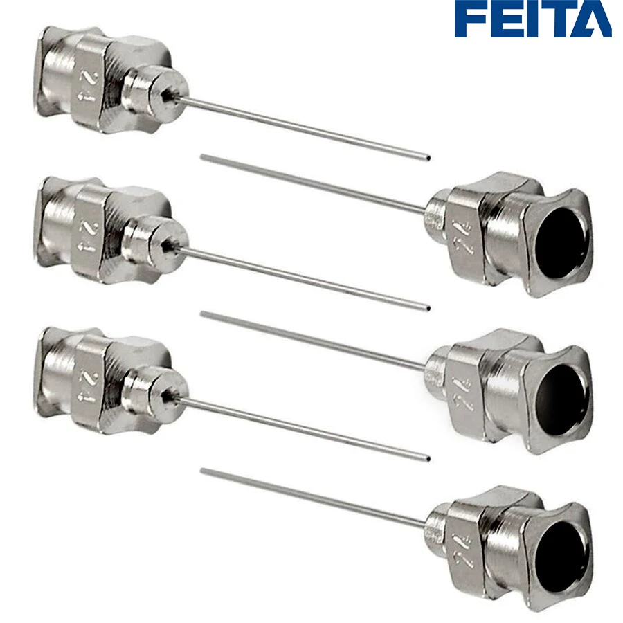 FEITA 120pcs/lot 10G 27G 0.5" Stainless Steel Metal Glue Dispenser Tips