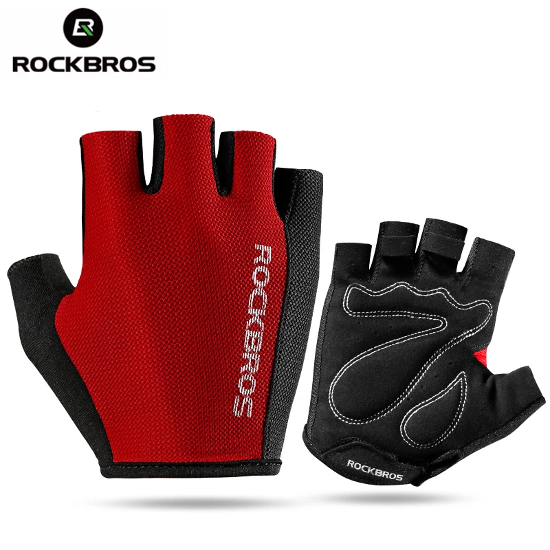 

ROCKBROS Cycling Outdoor Sports Gloves Breathable Bike Riding Half Finger Sponge Pad Mittens Unisex Professional Bicycle Gloves