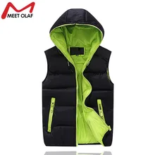 Männer Weste Winter Herren Basic Kapuzen Westen Männlichen Casual Baumwolle Gefütterte Weste Sleeveless Jacke und Mantel Warme Veste YL305