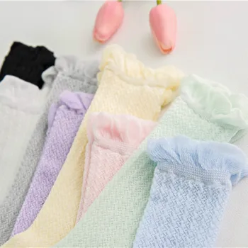 

10pairs/lot Baby Socks Spring and Summer 100% Cotton Candy Colors Children Girl Socks for 0-3 Years