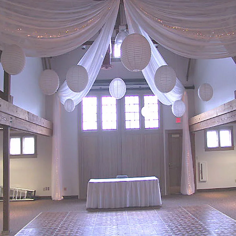 1pcs White Chiffon Ceiling Drapes Table Swag For Weddings Events