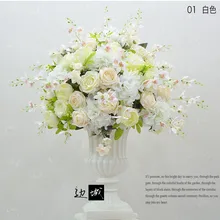 Роскошный белый искусственный свадебный цветок расположение диаметр 60 см цветок букет свадебное украшение цветок стол центральный 4 шт./партия