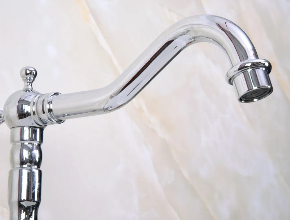 Deck Mounted Polished Chrome Brass Swivel Spout Single Lever Handle Kitchen/Bar Bathroom Sink Faucet Hot&Cold Mixer Tap anf671