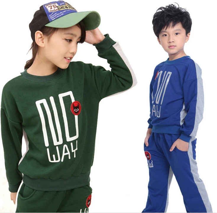 2017 Autumn Children's Clothes Boys Girls Sets Long Sleeve Thin Double ...