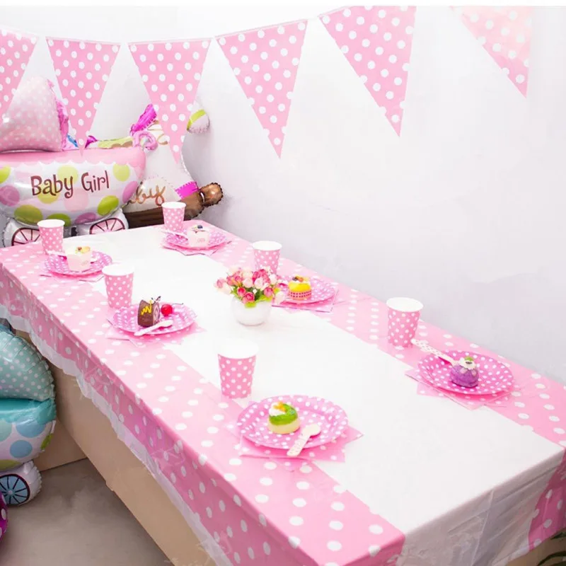 Polka Dot Plastic Disposable Tablecloth Waterproof Party Wedding Birthday Table Cloth 180x108cm manteles de mesa rectangular