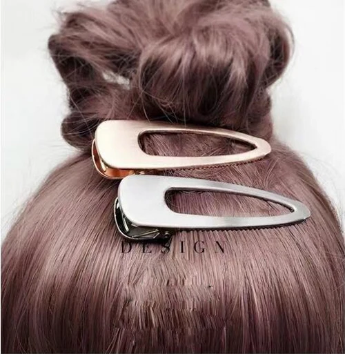 

Waterdrop Gold Silver Fashion Alloy Metal Hair Clip Styling Pin Fashion Barrette hairpin Bangs clip retro Woman Hair Accessory
