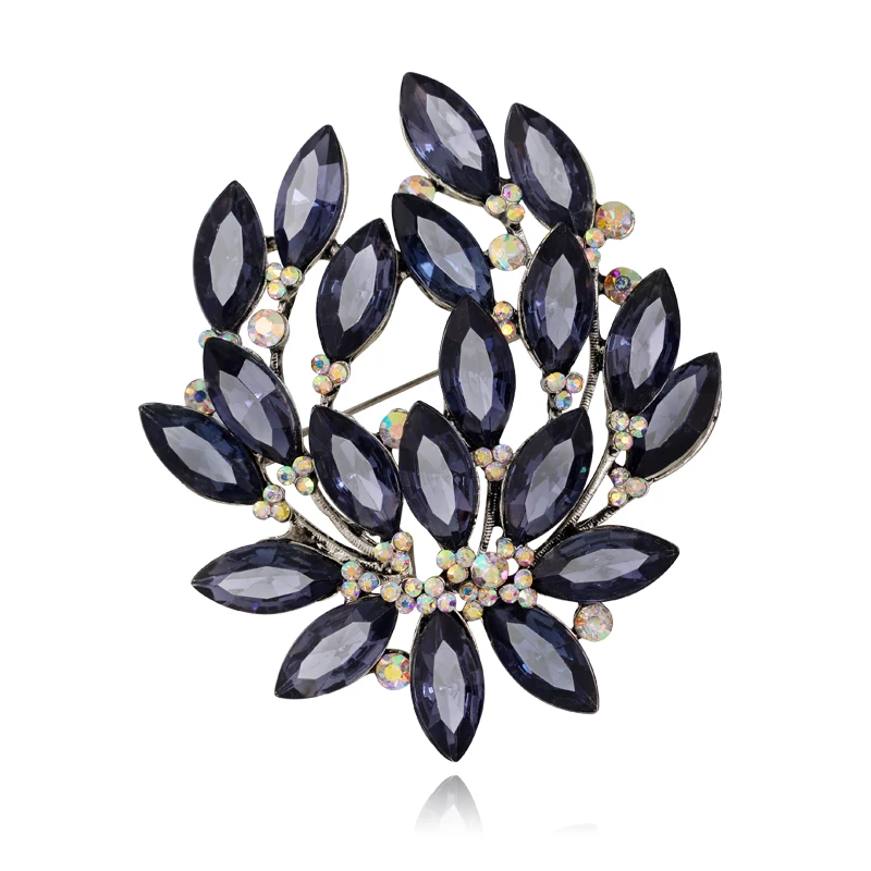 2016 New Fashion Zircon Flower Brooch wholesale design Clear Rhinestone