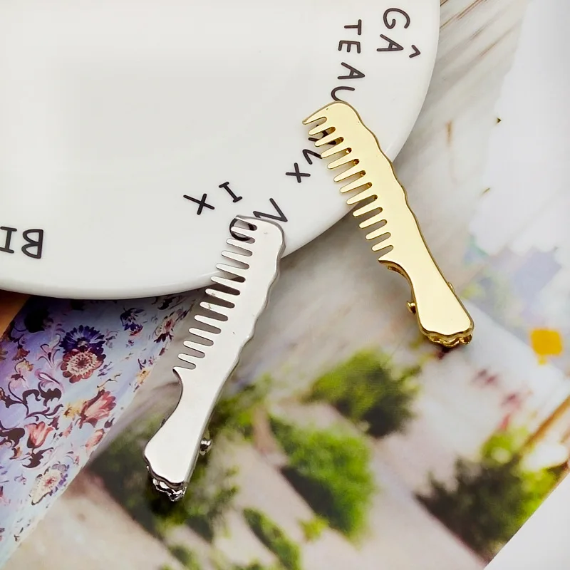 Gold Silver Metal Hair Clip Creative Scissors Leaves Comb Shapes Hairpin Clamps Hair Decorations Accessories Hair Barrettes