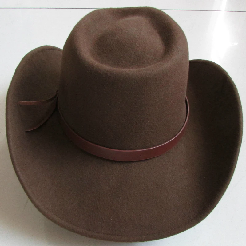 LIHUA бренд котелок из шерсти шляпа ковбой моды Watherproof Конный шлем. Женские вечерние Модные мужские черные коричневые регулируемые шляпы