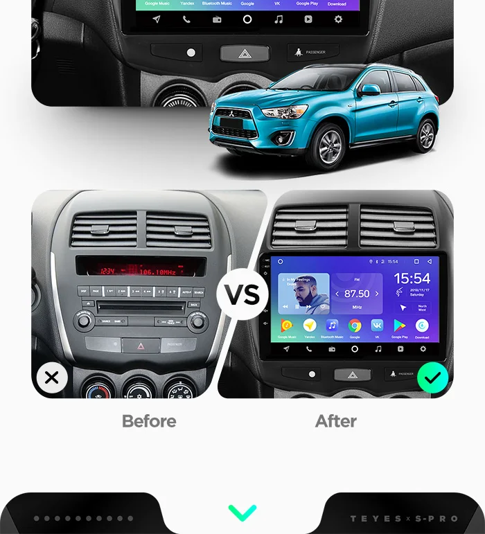 Excellent TEYES SPRO car dvd gps multimedia player For Mitsubishi ASX 2010-2018 car dvd navigation radio video audio player 2 din 10