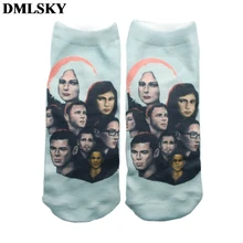 DMLSKY/8 носков с забавными рисунками, женские и мужские модные хлопковые носки с 3D принтом, воздухопроницаемые чулки, носки M3664