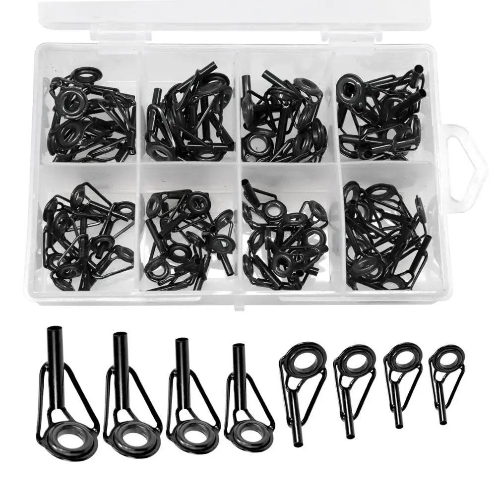 80 шт./компл. направляющие наконечники для удочки Repait Kit рыболовные Топы черные