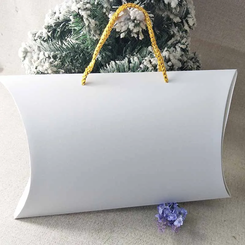 

2017 New Bigger Pillow box 11.8x7.87x2.51'' White Paper Cardboard Extension Box Jewerly Set Display BOX 1LOT =20PCS NO Card