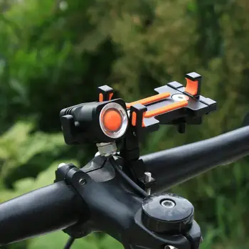 

Bicycle Phone Holder Universal Motorcycle Bike Handlebar Clip Stand GPS Mount Bracket with Lamp