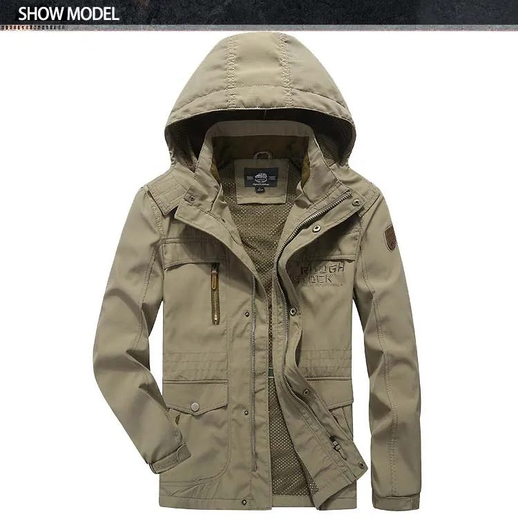 Модная одежда для мужчин осень зима куртки и пальто с капюшоном Военная армейская Повседневная куртка ветровка быстросохнущая куртка