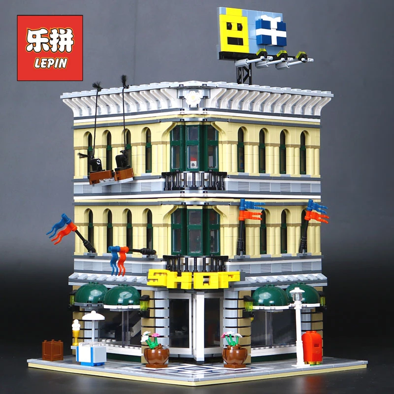 

2018 LEPIN 15005 City Street Building Grand Emporium Model Building Kits Blocks Brick Toy Compatible 10211 Children Gift