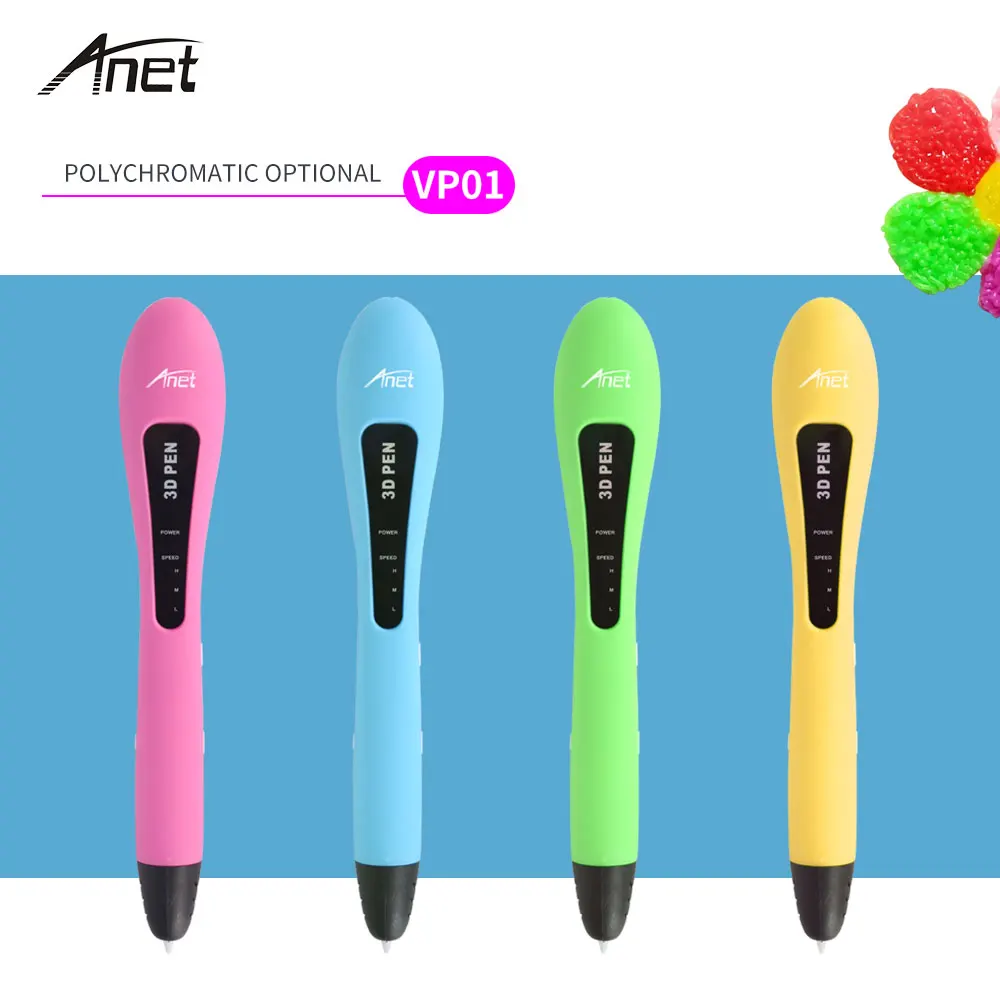 Anet 3D ручки VP01 1 75 мм PCL нить DIY ручка для рисования со светодио дный ными