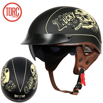

Electric Bicycle TORC T55 Vintage Half Face Motorcycle Helmet Casco Casque Moto For Retro DOT Electric motorcar Helmets