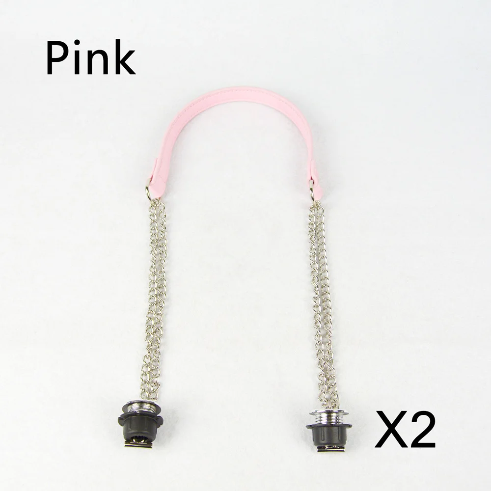 Pink TANQU 1 пара Obag Серебро длинные двойной цепи с металлической винт с покрытием для OBag ручкой O сумка Для женщин сумка через плечо - Цвет: Pink