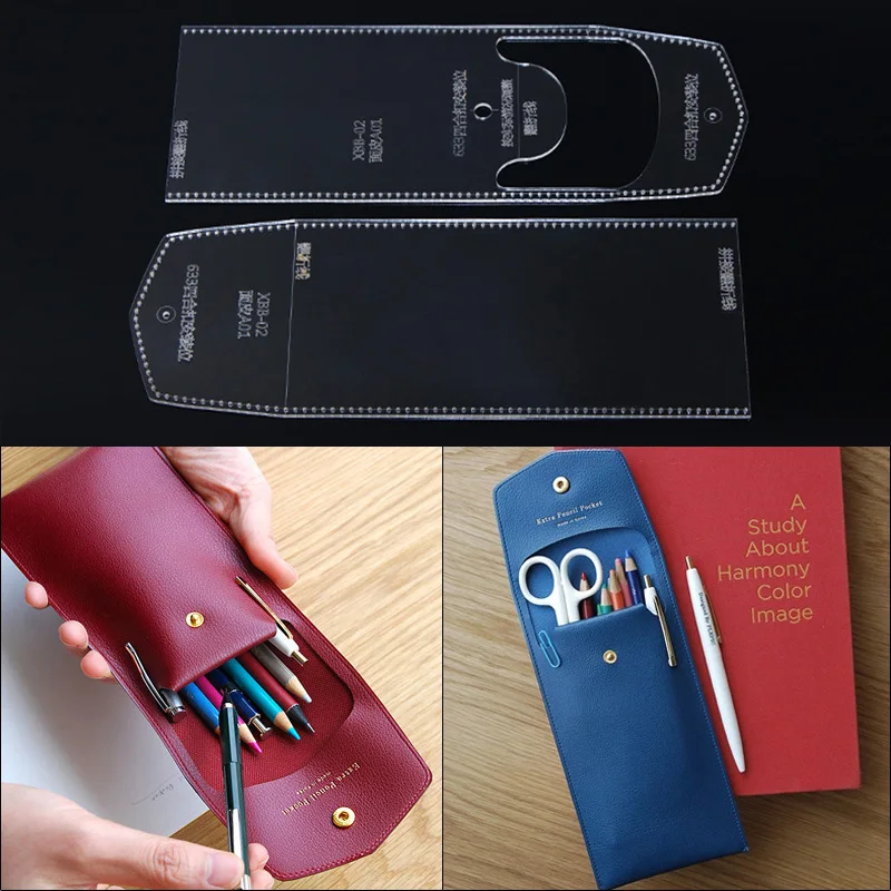 

Template Leather Mould Pencil Case Stationery Bag Acrylic Template DIY Handmade Leather Template High Quality 10*19.5*1CM