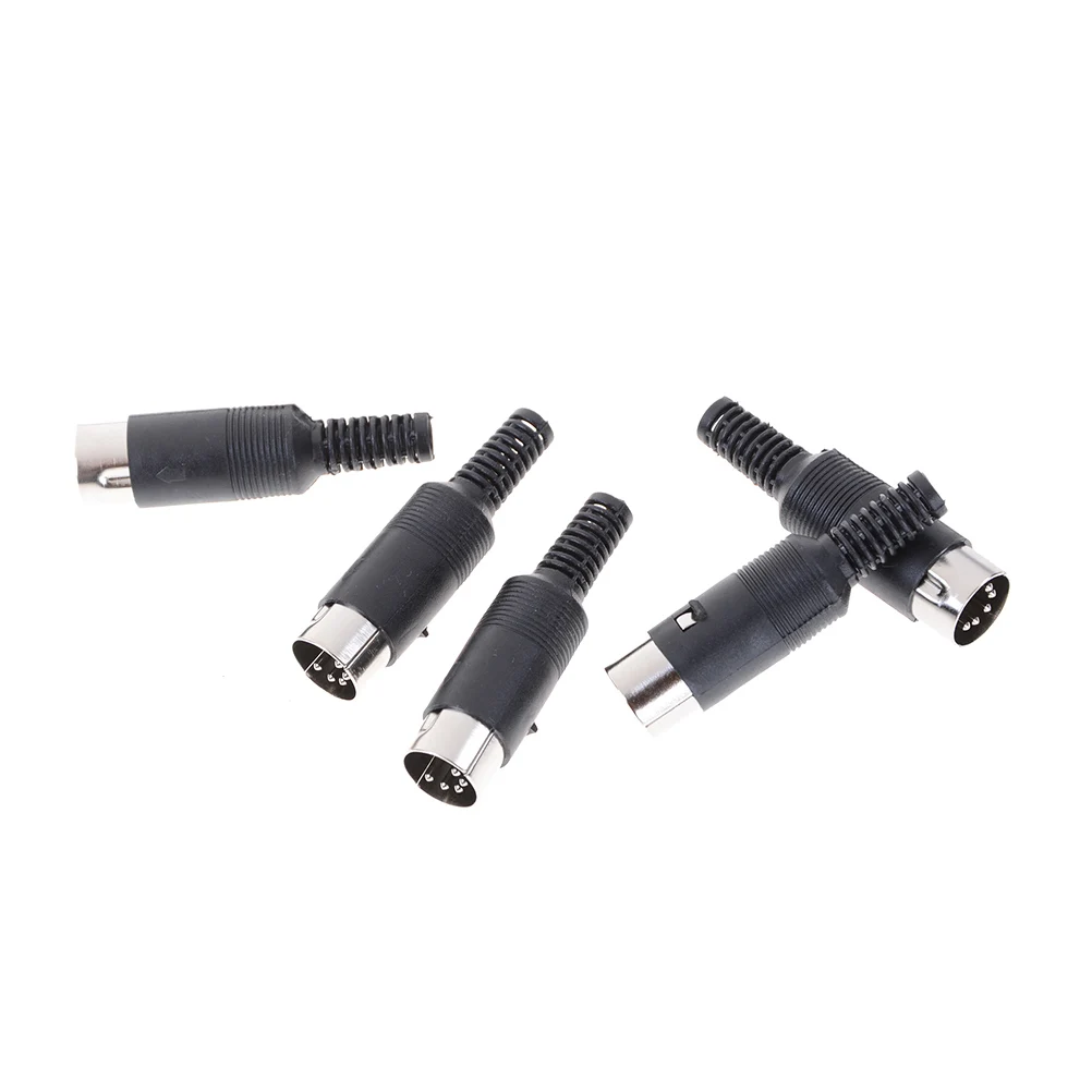 Wholesale 5pcs/lot DIN male Plug Cable Connector 5 Pin with Plastic Handle Black Color