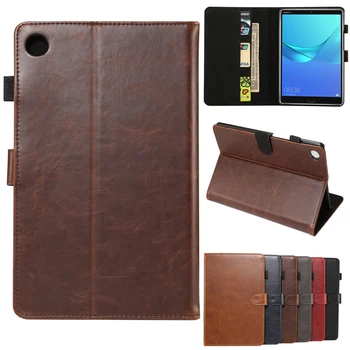 

Ultra Slim Crazy Horse Stand PU Leather Protector Skin Shell Cover Case For Huawei Mediapad M5 8.4 SHT-AL09 SHT-W09 Tablet Funda