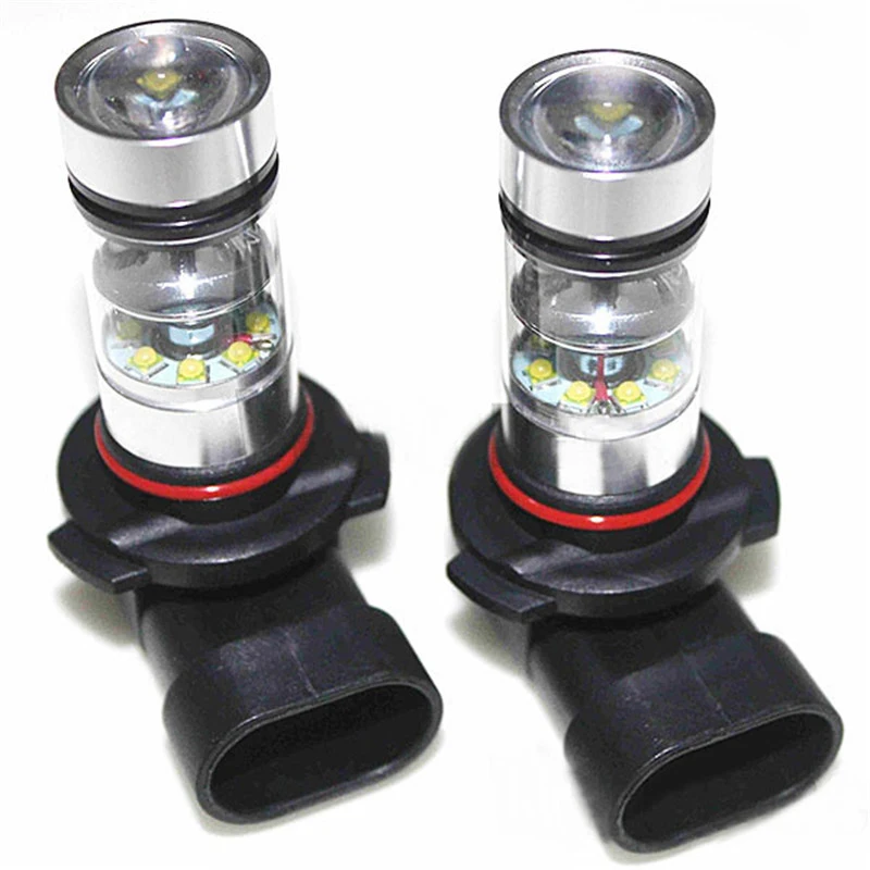 2Pcs 9005 HB3 6000K 3030 100W LED Projector Fog Driving Light Bulb HID