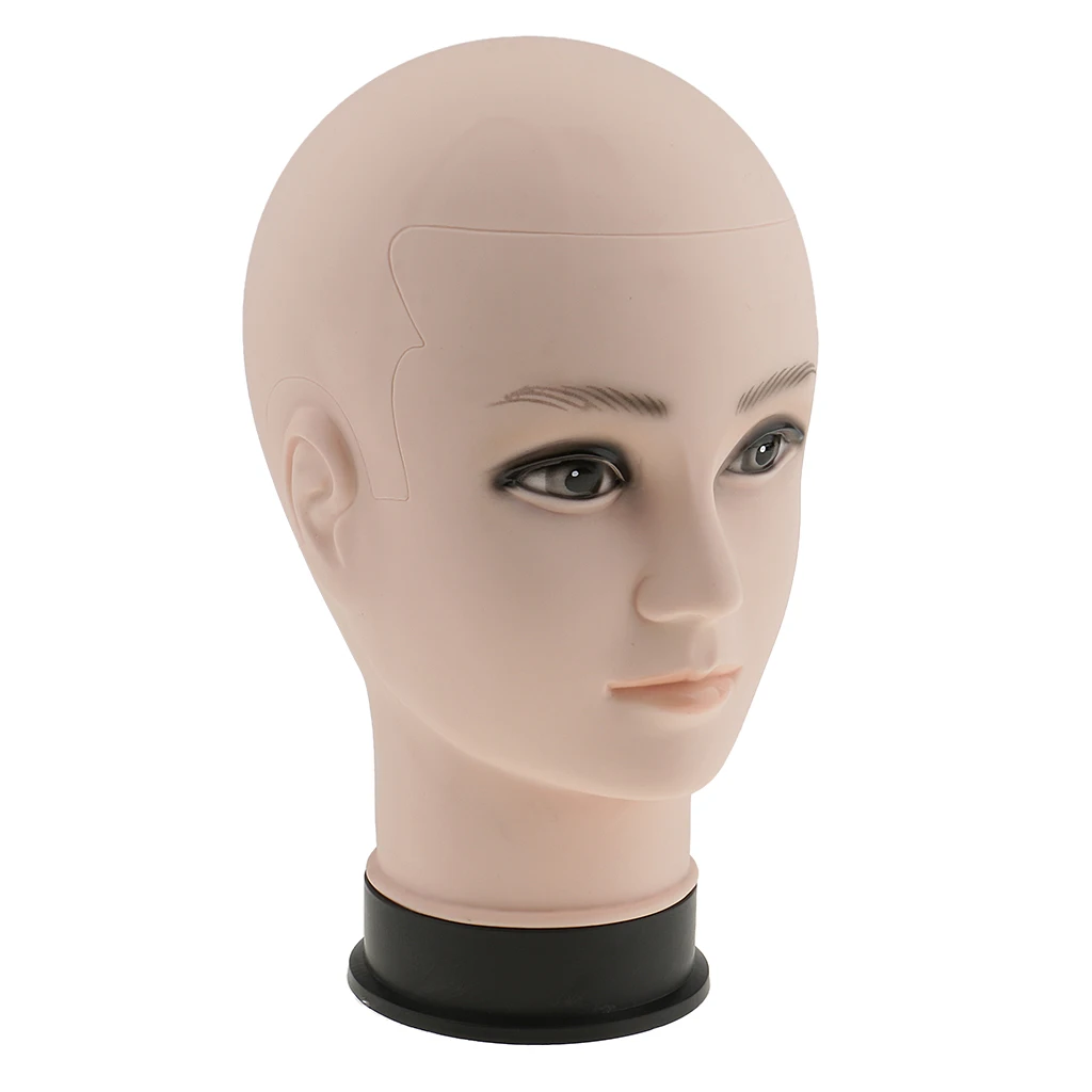 Male Mannequin Manikin Head Hair Wig Eye Glasses Holder Hat Display Model Stander - Skin Color/ 12inch For Stores Salons