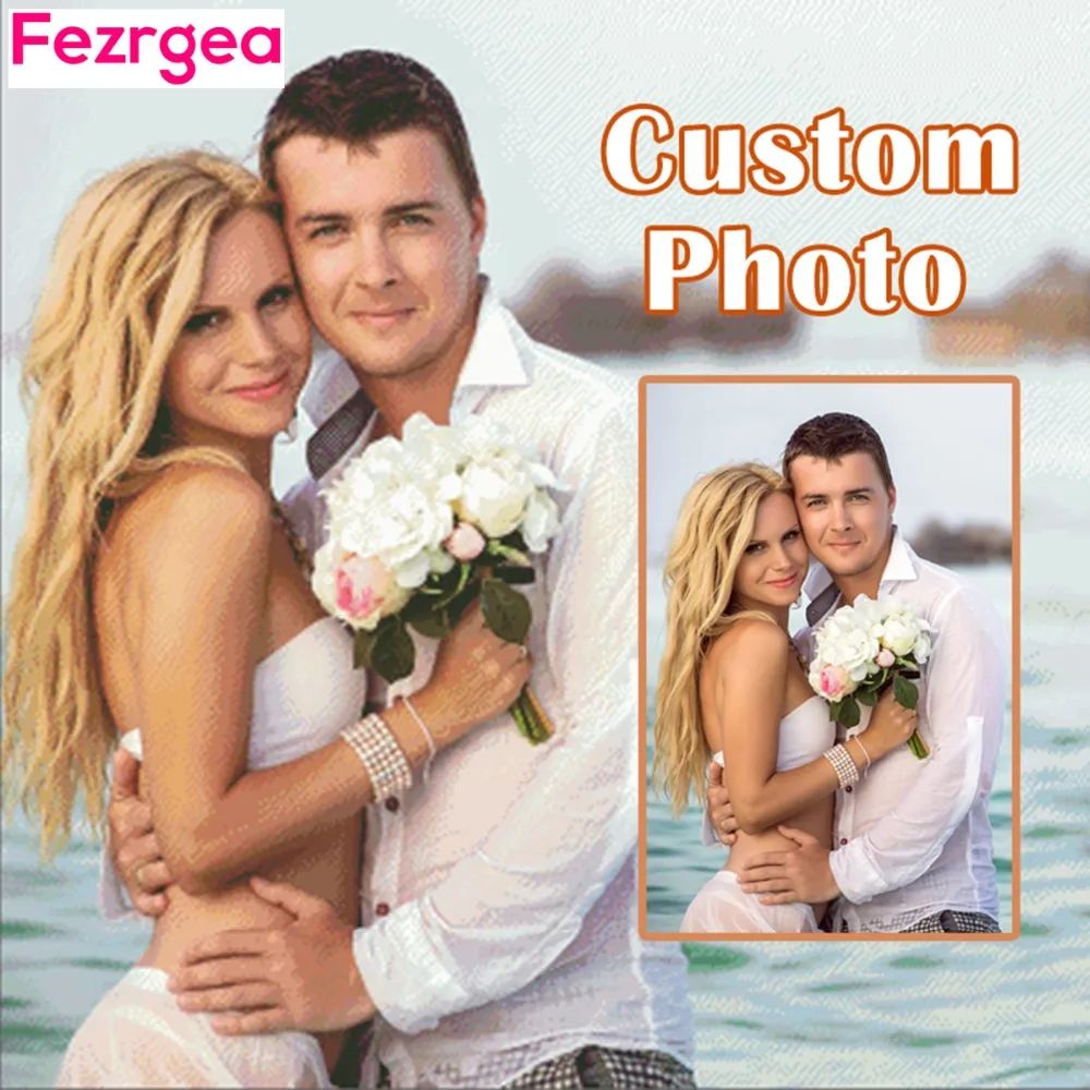 

Fezrgea Photo Custom Diamond Painting Full Square Picture of Rhinestones Diamond Embroidery Mosaic Cross Stitch Home Decor Gift