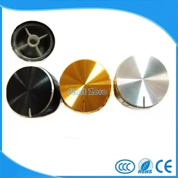 2Pcs Aluminum Volume Control Rotary Knobs Black For 6mm Dia Knurled Shaft Potentiometer 29x17