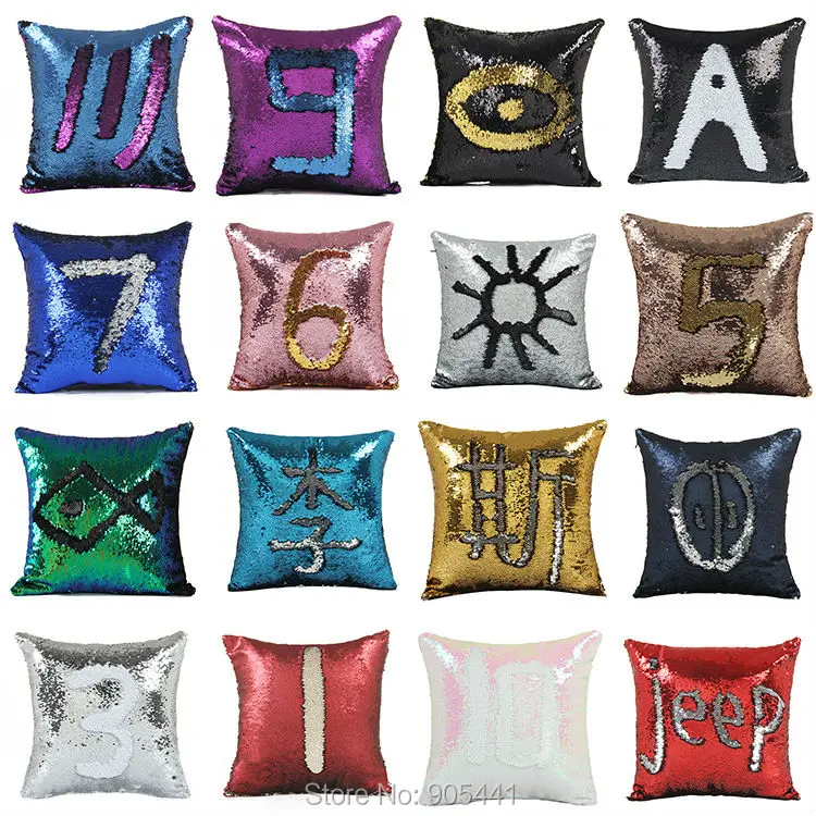 Наволочка для диванной подушки с двусторонними блестками 40 х40 см|cushion cover|cushion cover