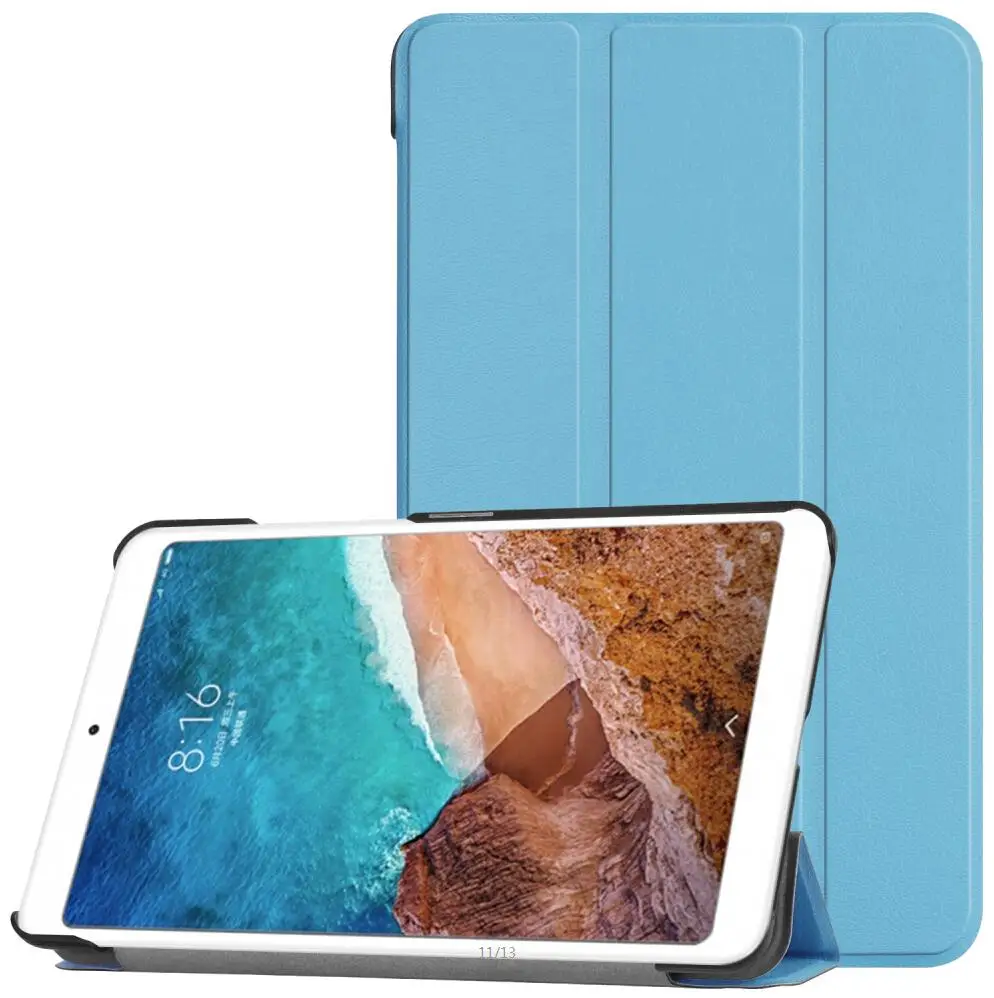 Чехол для Xiaomi mi pad 4 mi pad 4 8 дюймов ультра тонкий смарт-чехол из искусственной кожи Магнитный флип-чехол для Xiaomi mi pad 4 Plus tablet 10,1 - Цвет: mi pad4-sky blue