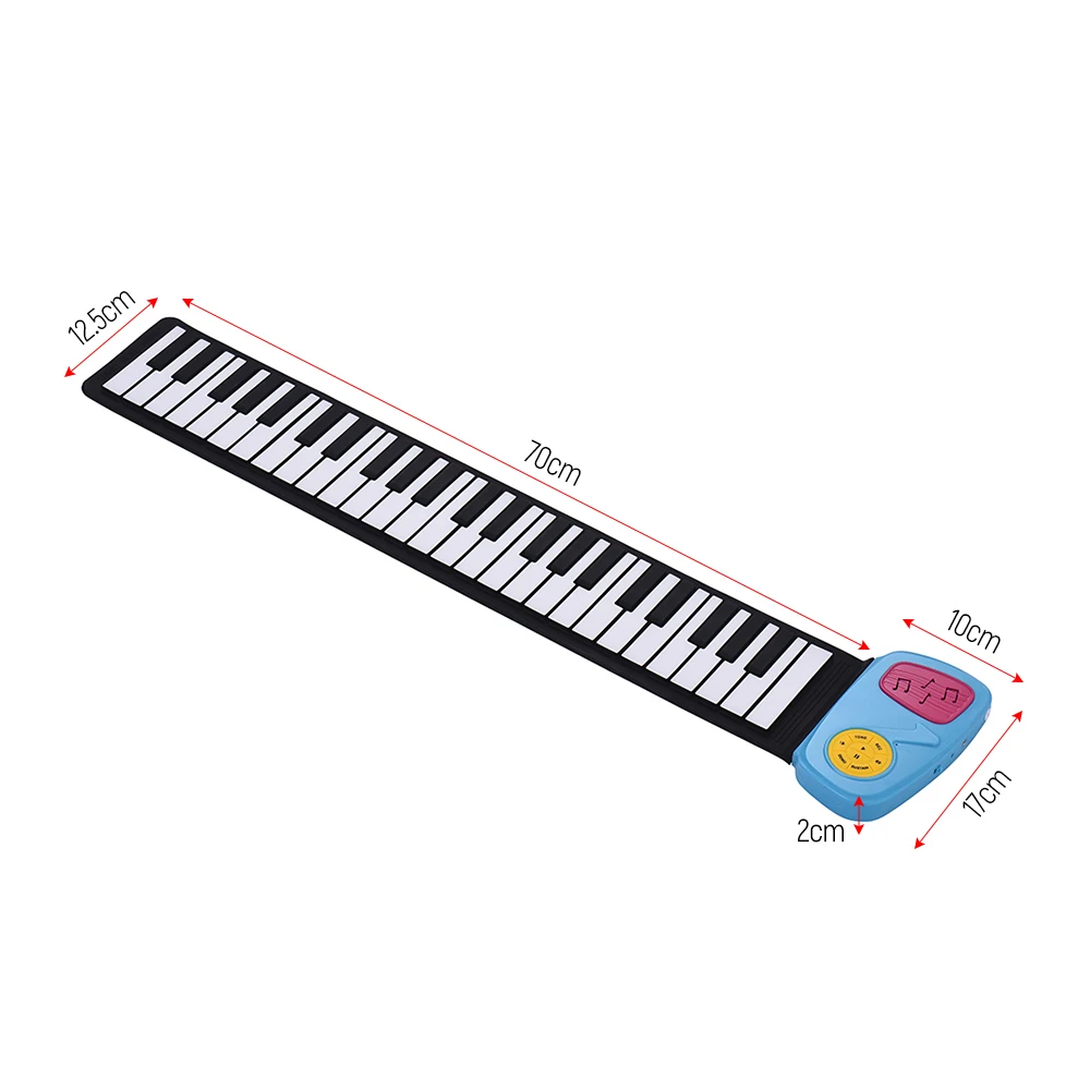 Портативный 49-электронный ключ пианино кремния наматывания пианино клавиатура Встроенный динамик с стикер с рисунком из мультфильма для Для детей