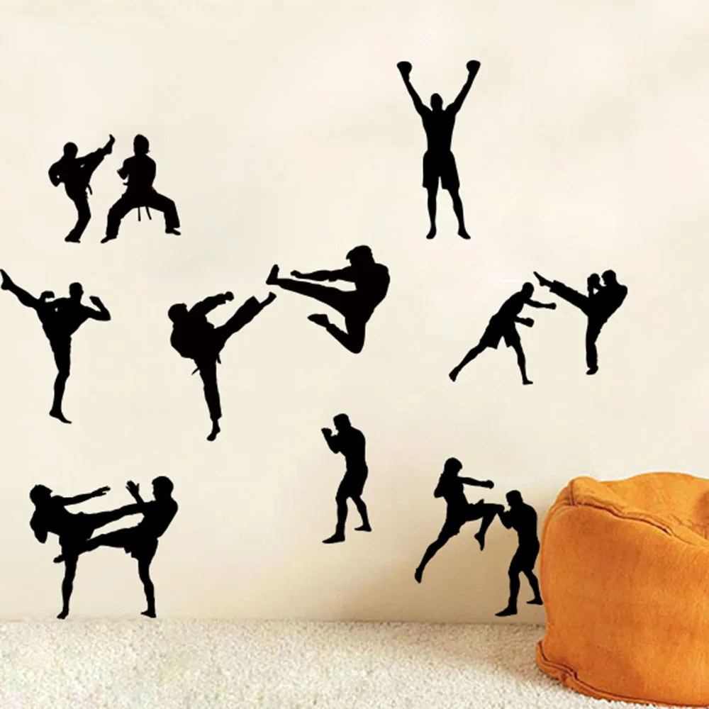  Martial Karate Taekwondo Wall Decal Boy Room Kids Room  Martial Karate Boxing Judo Sport Wall Sticker Bedroom Gym Workout Vinyl (5)