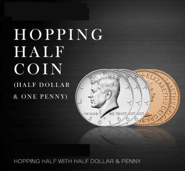 

Hopping Half with Expanded Shell Coins & English Penny,Magic Trick,Close Up,mentalism magic close up street magic