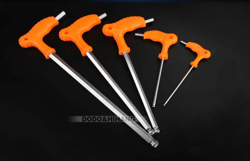 5PCSSet Crutch Hex Key Wrench L-shaped Ball Head Professional Spanner Hand Tool Wrench herramientas (1)