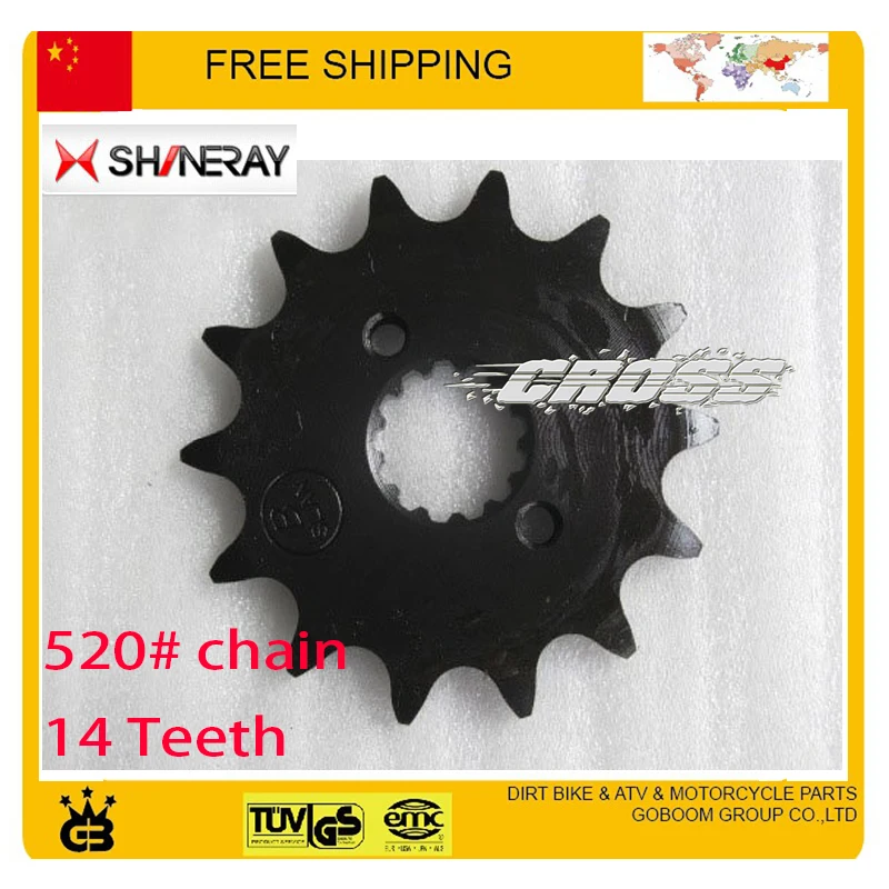 motorcycle dirt pit bike 520 chain Front chain sprocket 14teeth 250cc