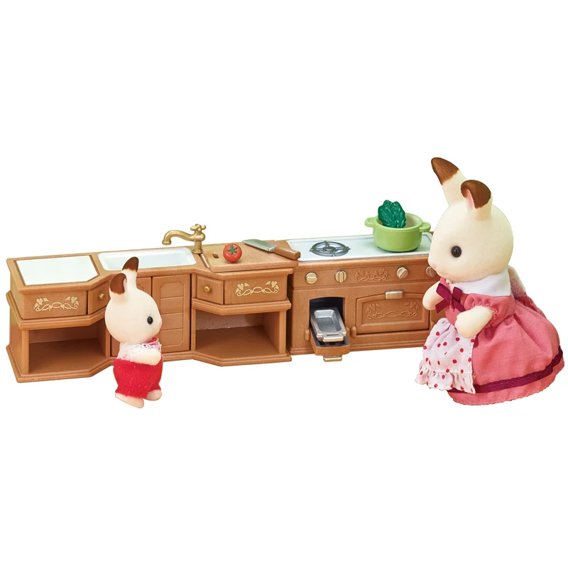 Sylvanian Families кукольный домик игровой набор кухонная плита, раковина и счетчик набор аксессуаров игрушка без фигурки#5222