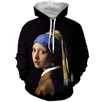 

PLstar Cosmos 3d Print Girl with a Pearl Earring IVMeer Hoodie Women/Men Unisex Autumn Sweatshirt Pullover Sportswear