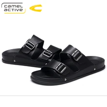 Camel Active/ г.; новые летние массажные Шлепанцы из натуральной кожи; Мужская обувь; Повседневная модная мужская пляжная обувь; мягкая перекрестная обувь