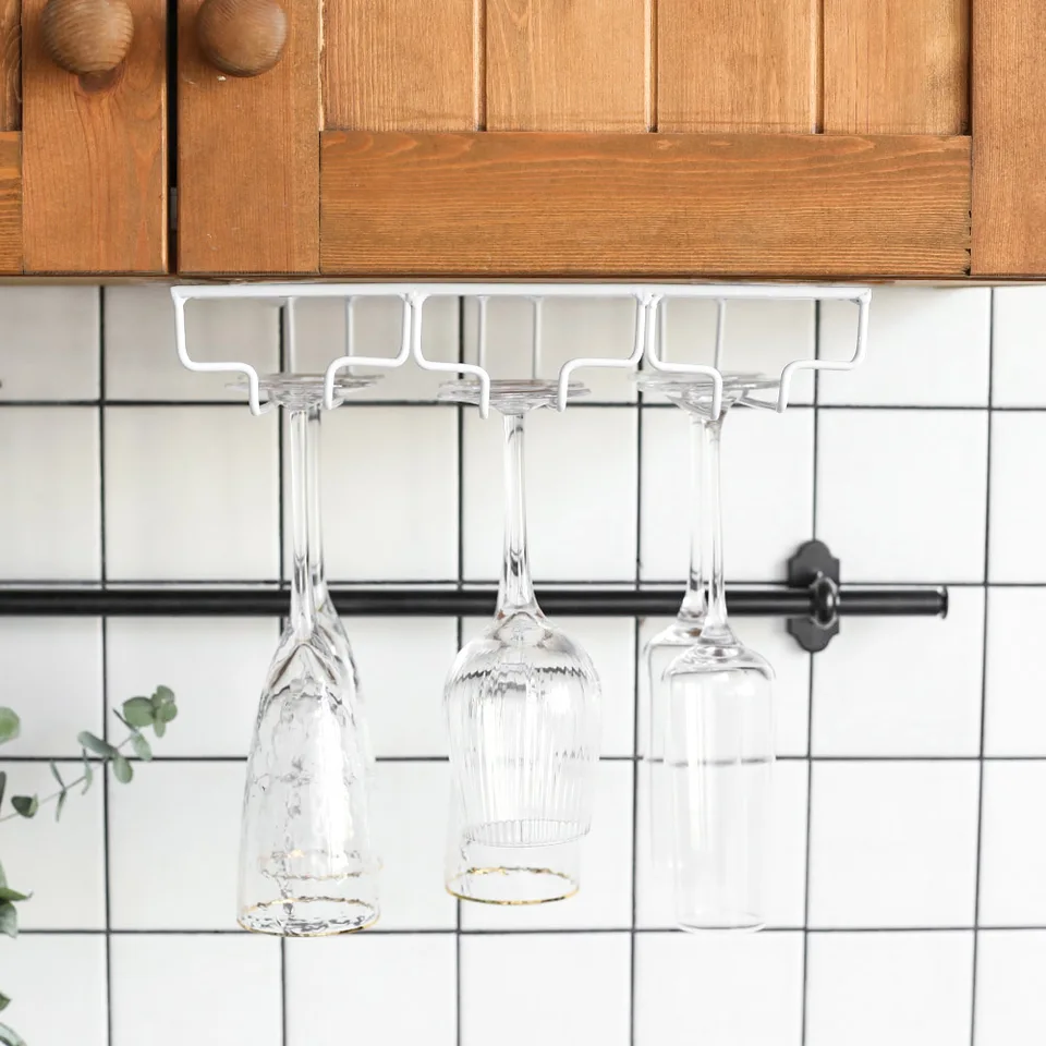 Siqi Wine Glass Stemware Rack Holder Under Cabinet Hanging