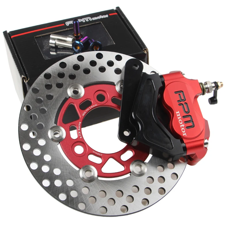 

CNC Motorcycle Front Fork Brake Caliper+Brake Pump Adapter Bracket+200mm Brake Disc Brake Rotor Brake Disks Set For Honda DIO ZX